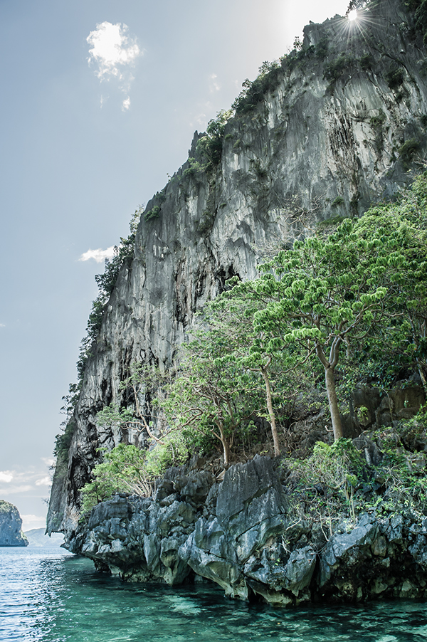 Palawan's limestone rock formations jut out of the sea. El Nido, Palawan (2014)