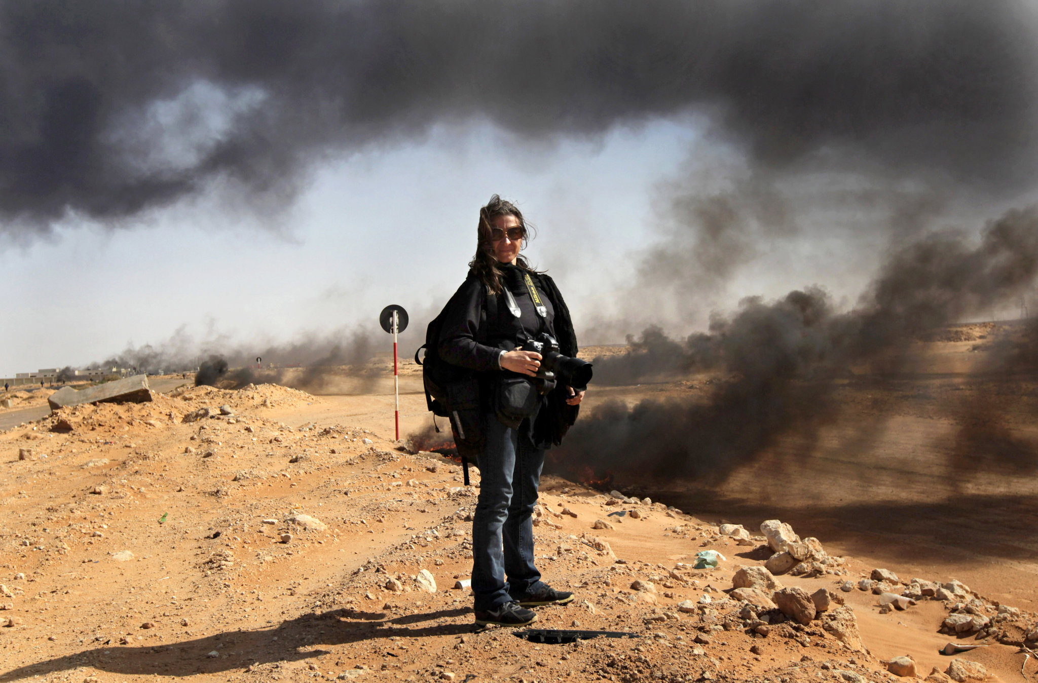 Lyndsey Addario en Libye en 2011 © John Moore / Getty Images